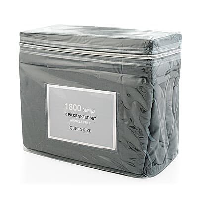 American Thread Collection 4pc Charcoal Gray Microfiber Sheet Set -Twin