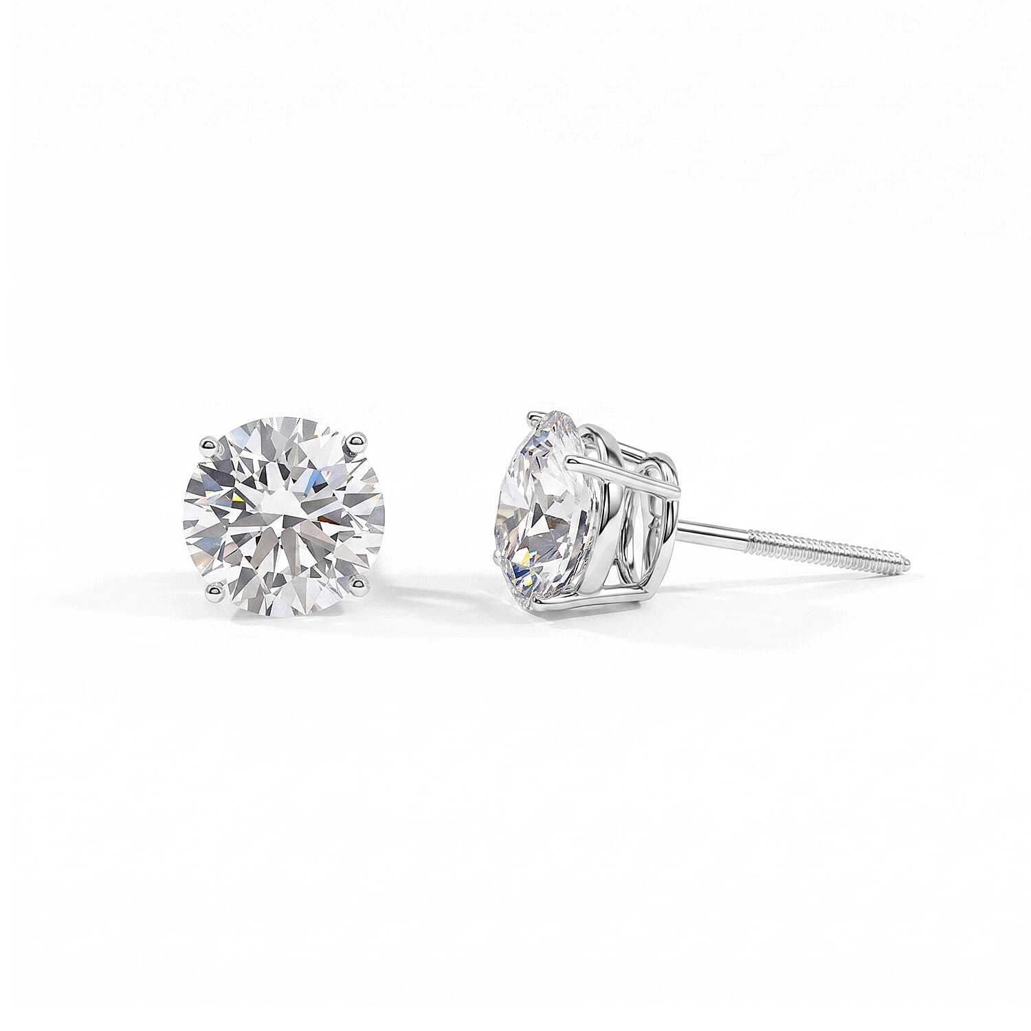 Lab Grown Diamond F-VS 4.00 ctw Stud Earrings in 14K White Gold