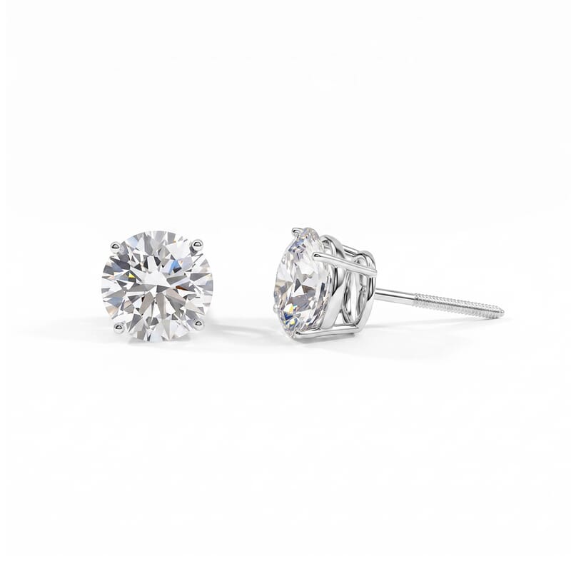 Lab Grown Diamond F-VS 4.00 ctw Stud Earrings in 14K White Gold