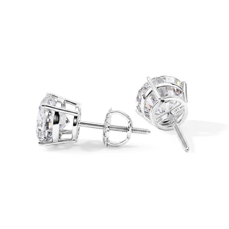 Lab Grown Diamond F-VS 4.00 ctw Stud Earrings in 14K White Gold