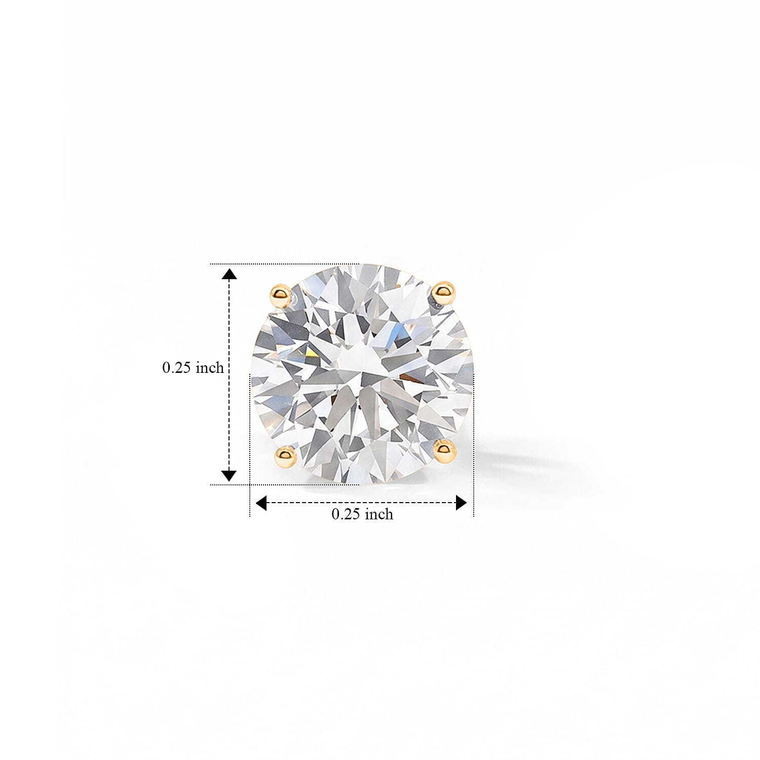 Lab Grown Diamond F-VS 4.00 ctw Stud Earrings in 14K Yellow Gold