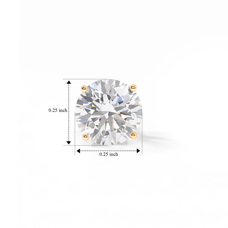 Lab Grown Diamond F-VS 4.00 ctw Stud Earrings in 14K Yellow Gold