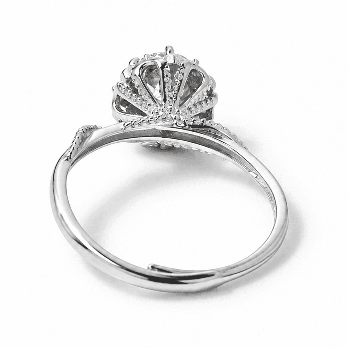 Moissanite and Simulated Diamond 1.50 ctw Ring in Silvertone (Adjustable)