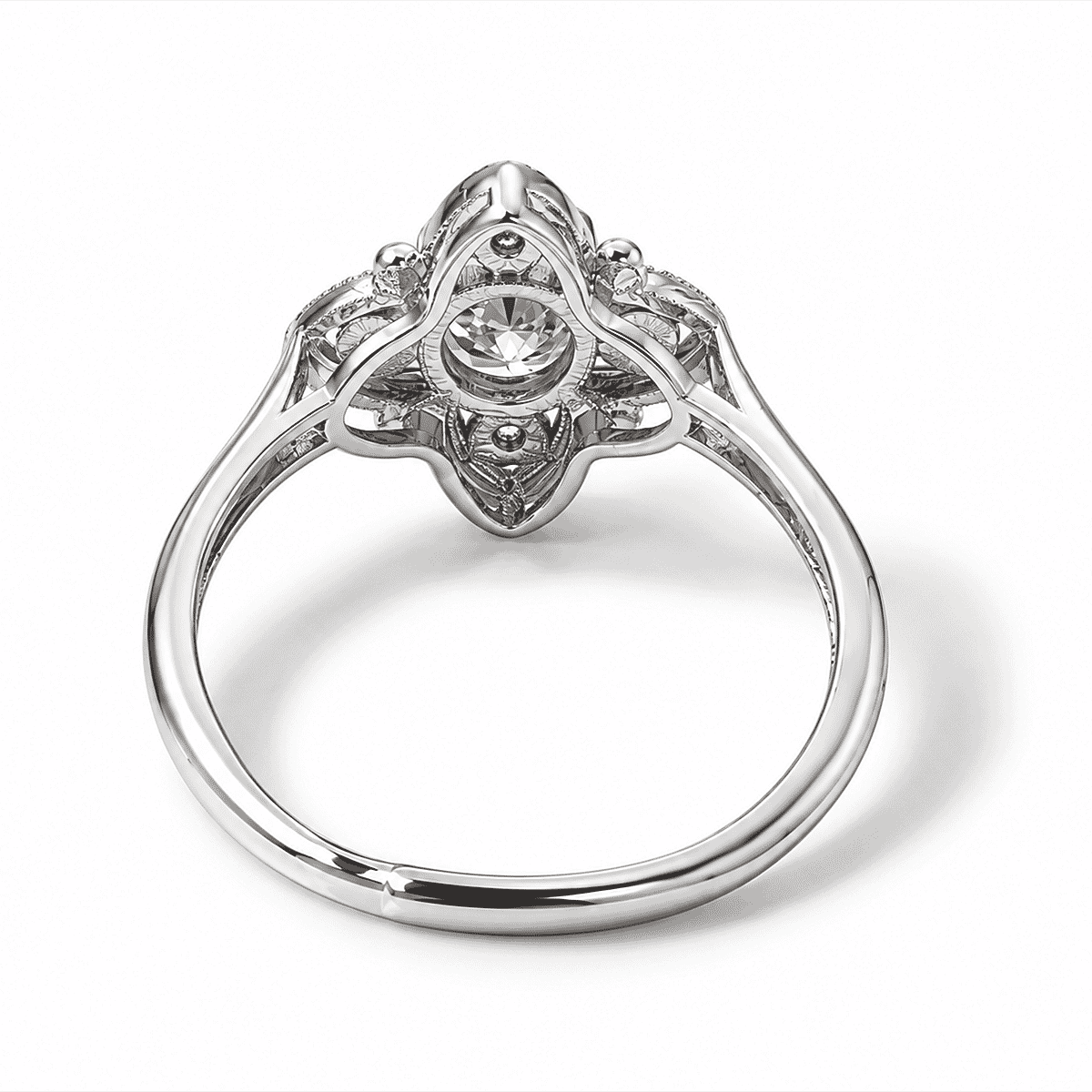 Moissanite and Simulated Diamond 1.20 ctw Ring in Silvertone (Adjustable)