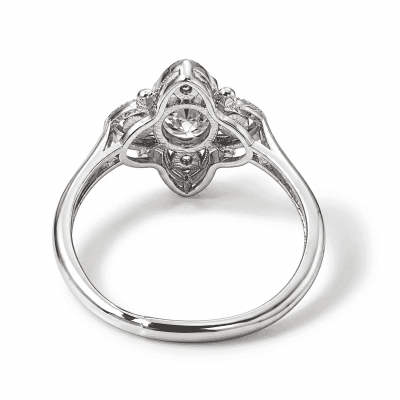 Moissanite and Simulated Diamond 1.20 ctw Ring in Silvertone (Adjustable)
