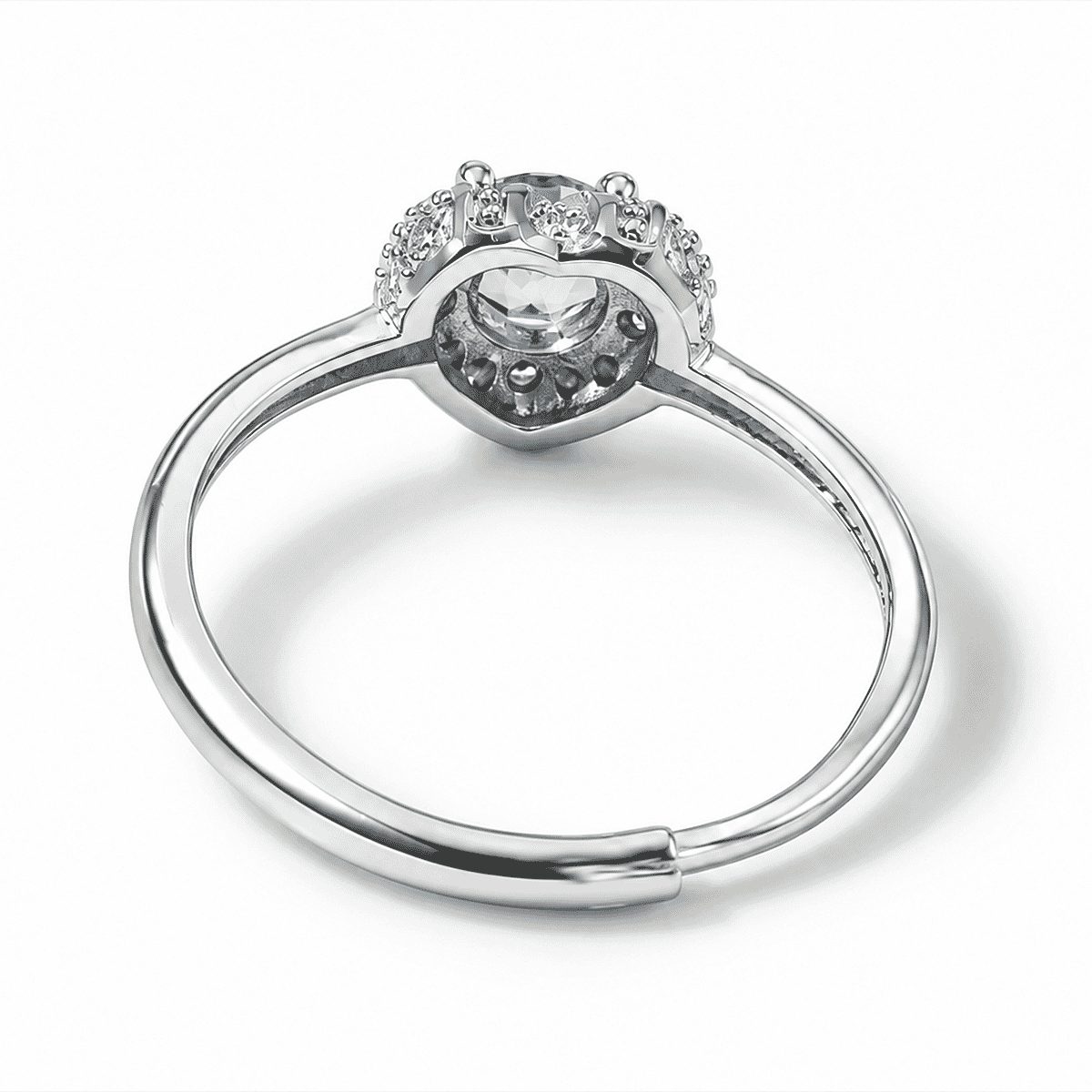Blue Topaz and Simulated Diamond 1.20 ctw Ring in Silvertone (Adjustable)