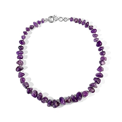 EverTrue Amethyst 500.00 ctw Beaded Necklace in Platinum Bond 20-21 Inches