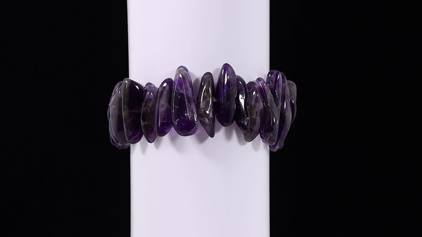 Amethyst 340.00 ctw Beaded Bracelet (Adjustable)