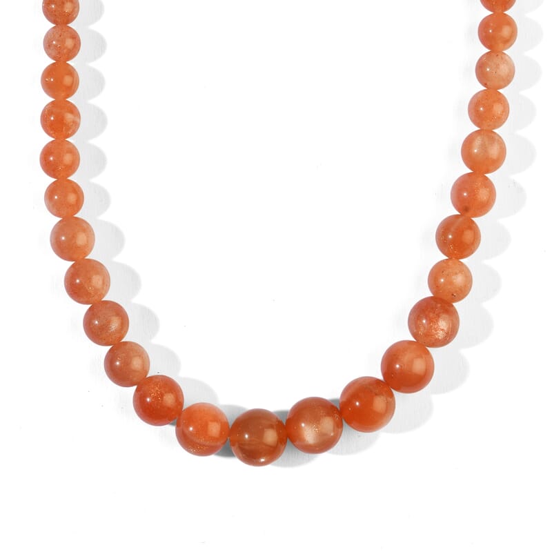 D'Joy Sunstone 285.00 ctw Necklace in 18K Vermeil Yellow Gold Over Sterling Silver 18-20 Inches