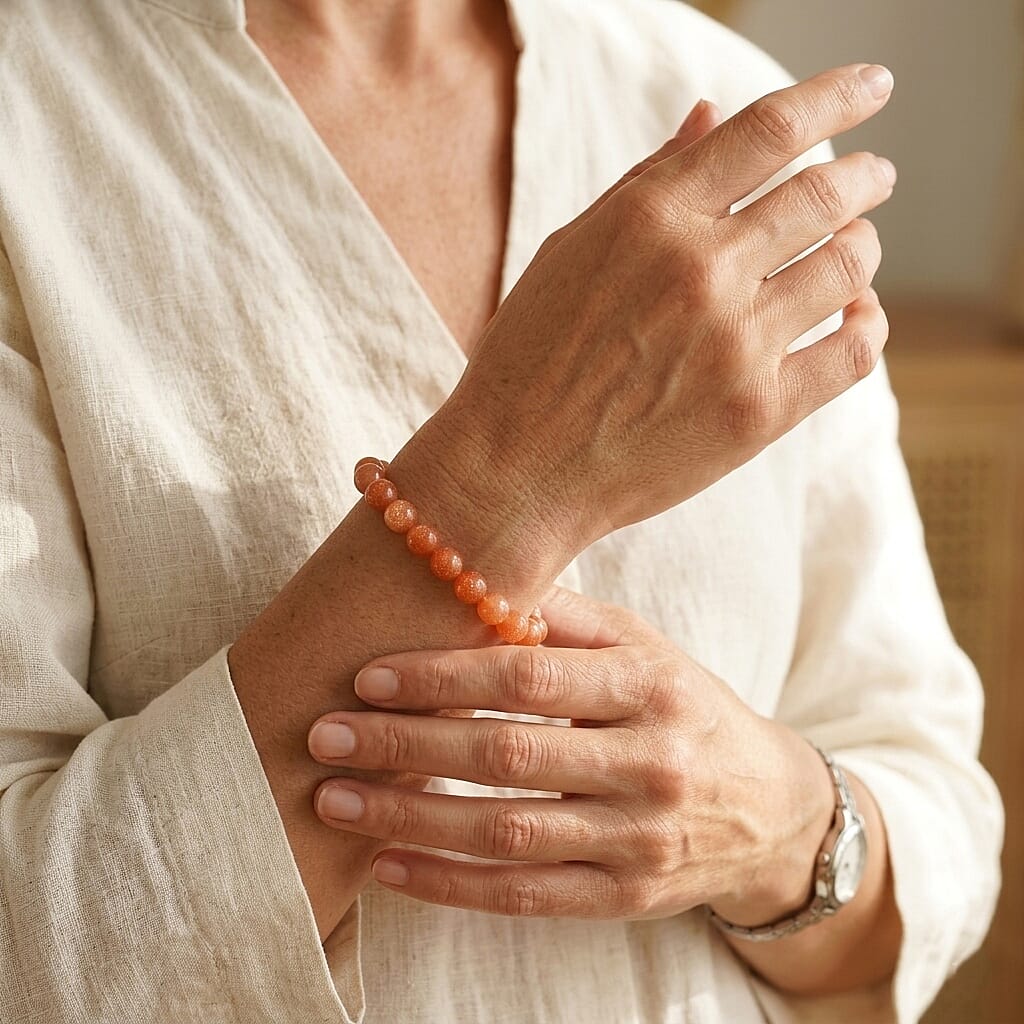 Sunstone 75.00 ctw Stretch Beaded Bracelet