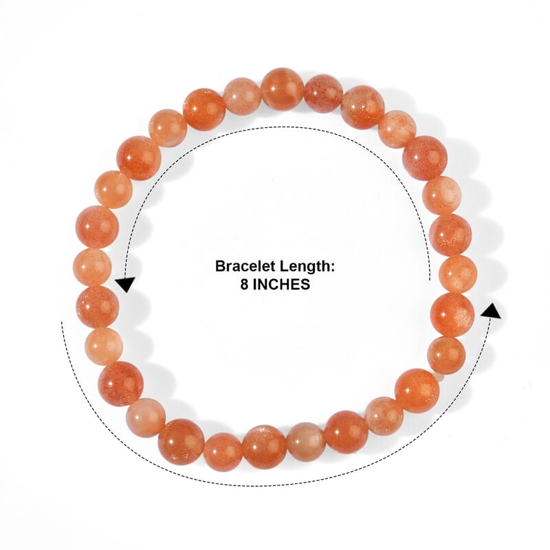 Sunstone 75.00 ctw Stretch Beaded Bracelet