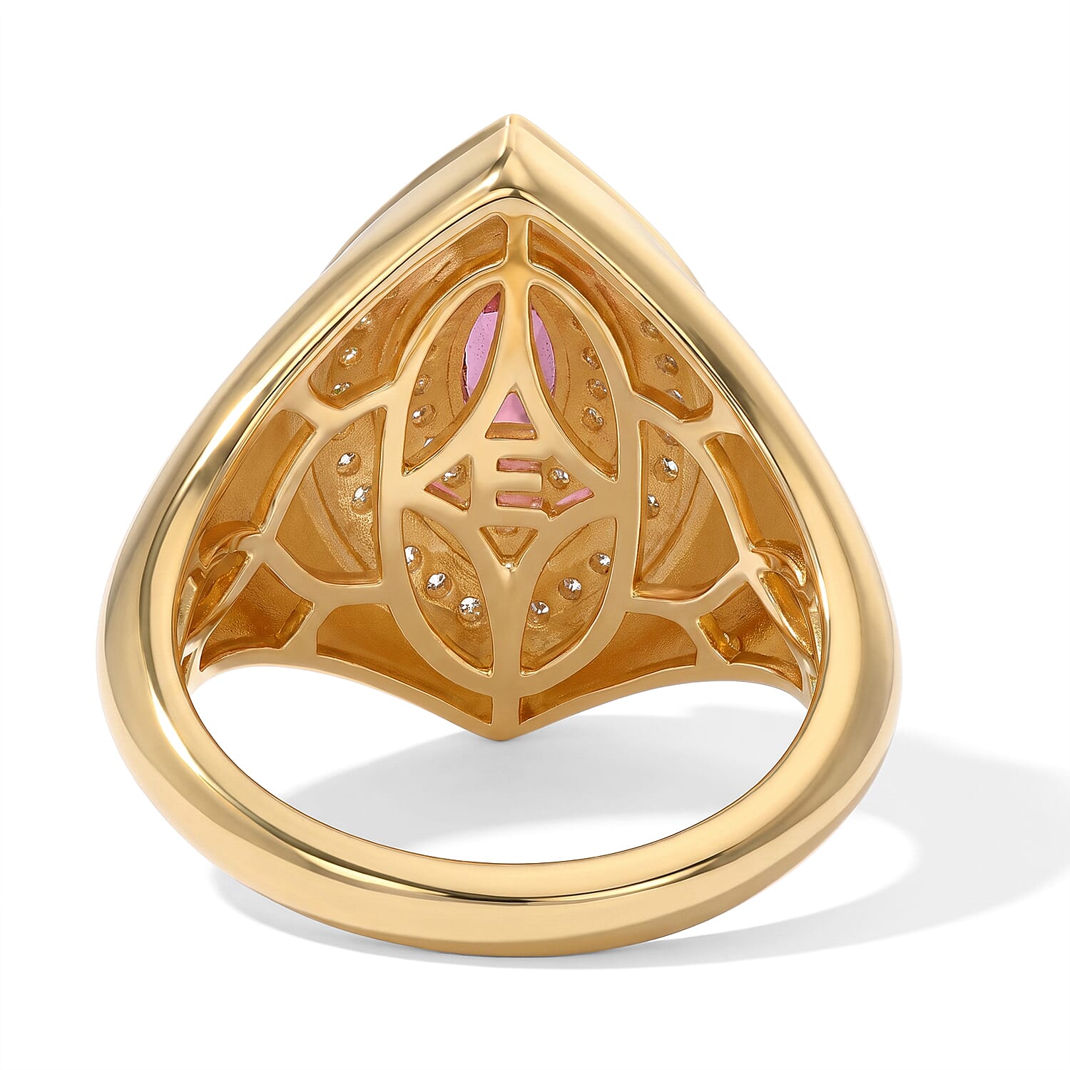 EverTrue Premium Tanzanian Wine Garnet and Moissanite 1.00 ctw Ring in 18K YG Plated (Size 5.0)