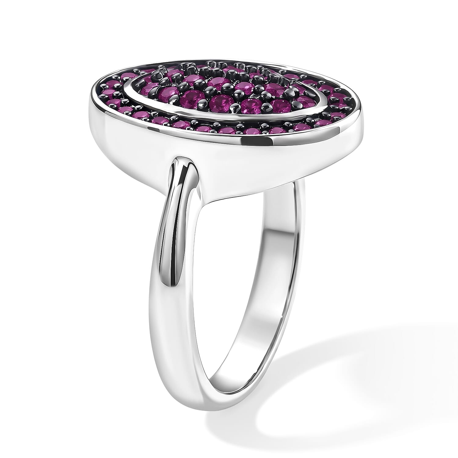 EverTrue Lab Created Ruby 1.10 ctw Radiant Orbit Ring in Platinum Bond (Size 10.0)