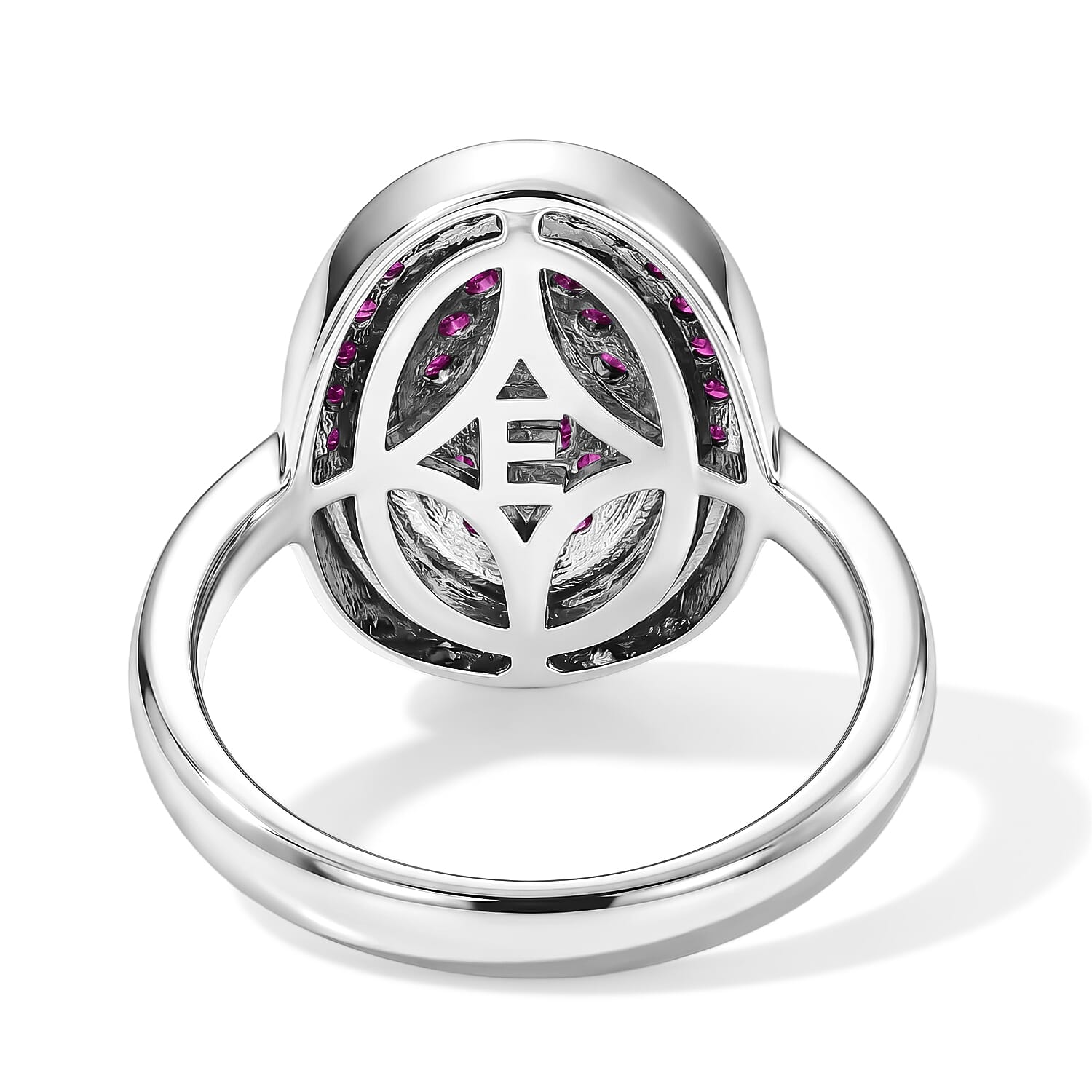 EverTrue Lab Created Ruby 1.10 ctw Radiant Orbit Ring in Platinum Bond (Size 10.0)