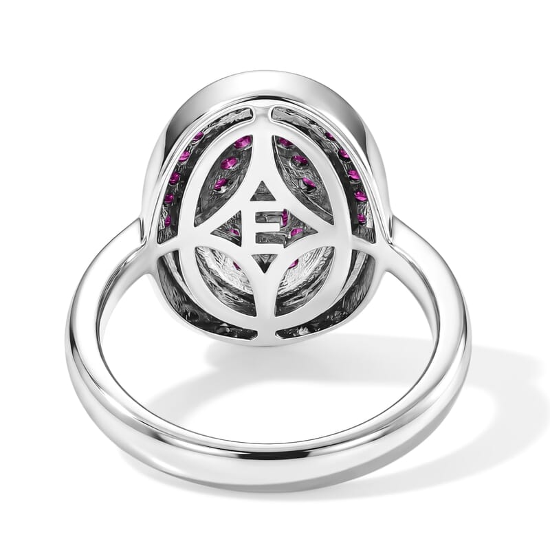 EverTrue Lab Created Ruby 1.10 ctw Radiant Orbit Ring in Platinum Bond (Size 10.0)