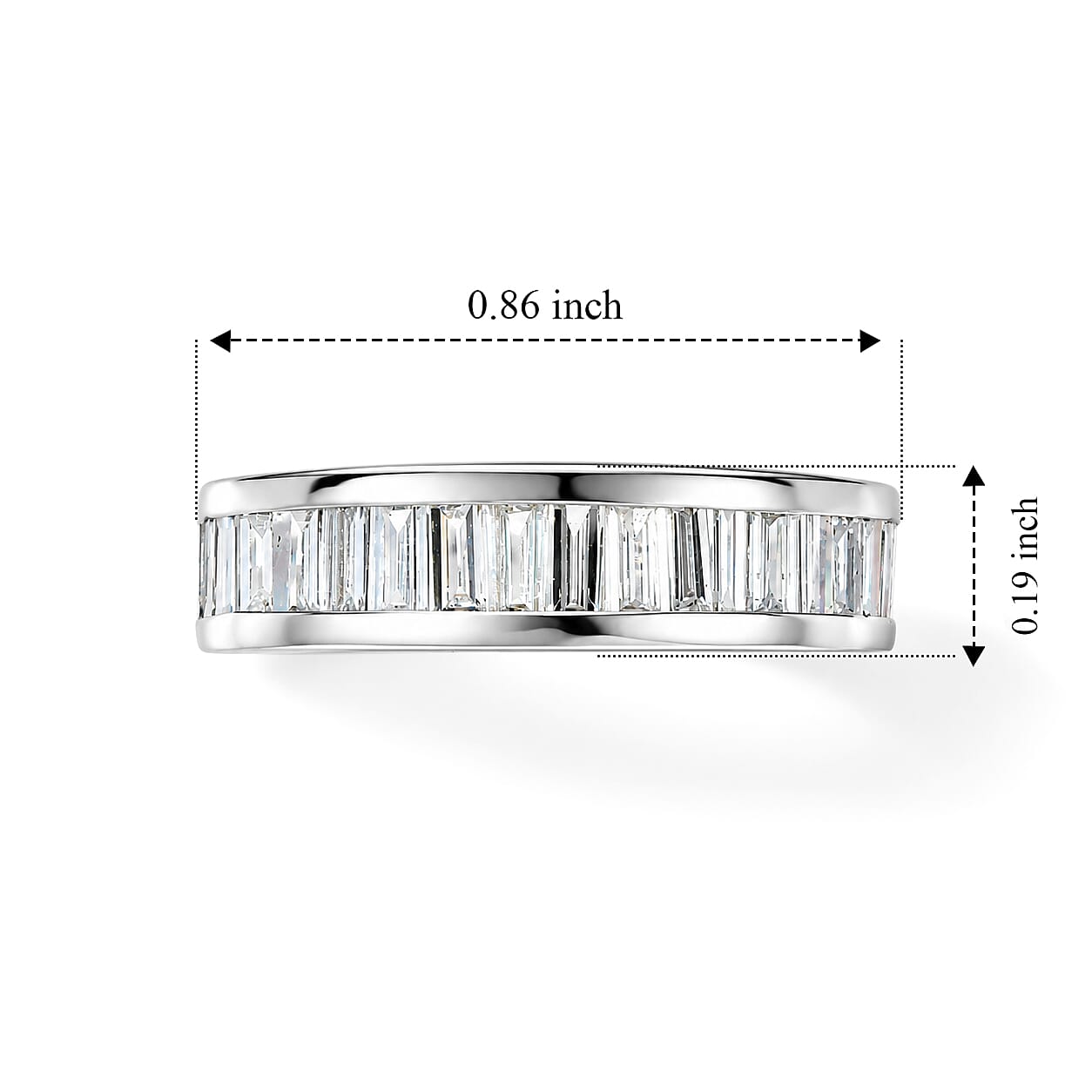 Luxuriant Lab Grown Diamond G-H SI 2.00 ctw Eternity Band Ring in Rhodium Over Sterling Silver (Size 5.0)