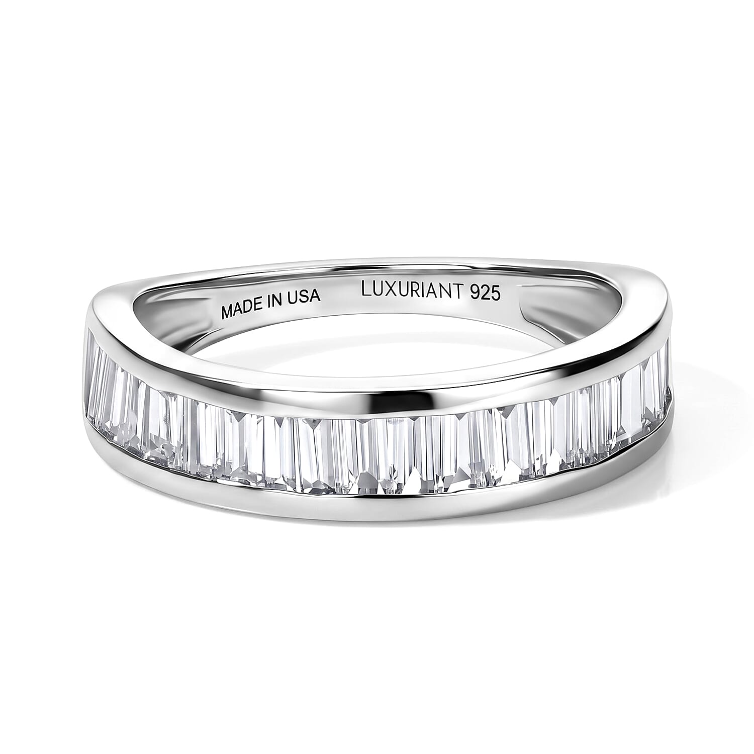 Luxuriant Lab Grown Diamond G-H SI 2.00 ctw Eternity Band Ring in Rhodium Over Sterling Silver (Size 6.0)