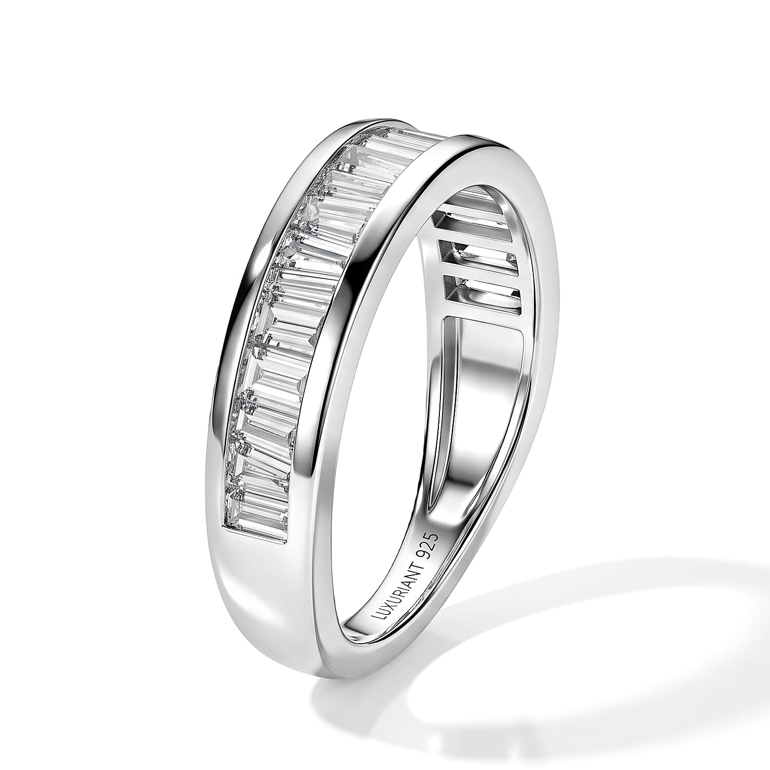 Luxuriant Lab Grown Diamond G-H SI 2.00 ctw Eternity Band Ring in Rhodium Over Sterling Silver (Size 6.0)