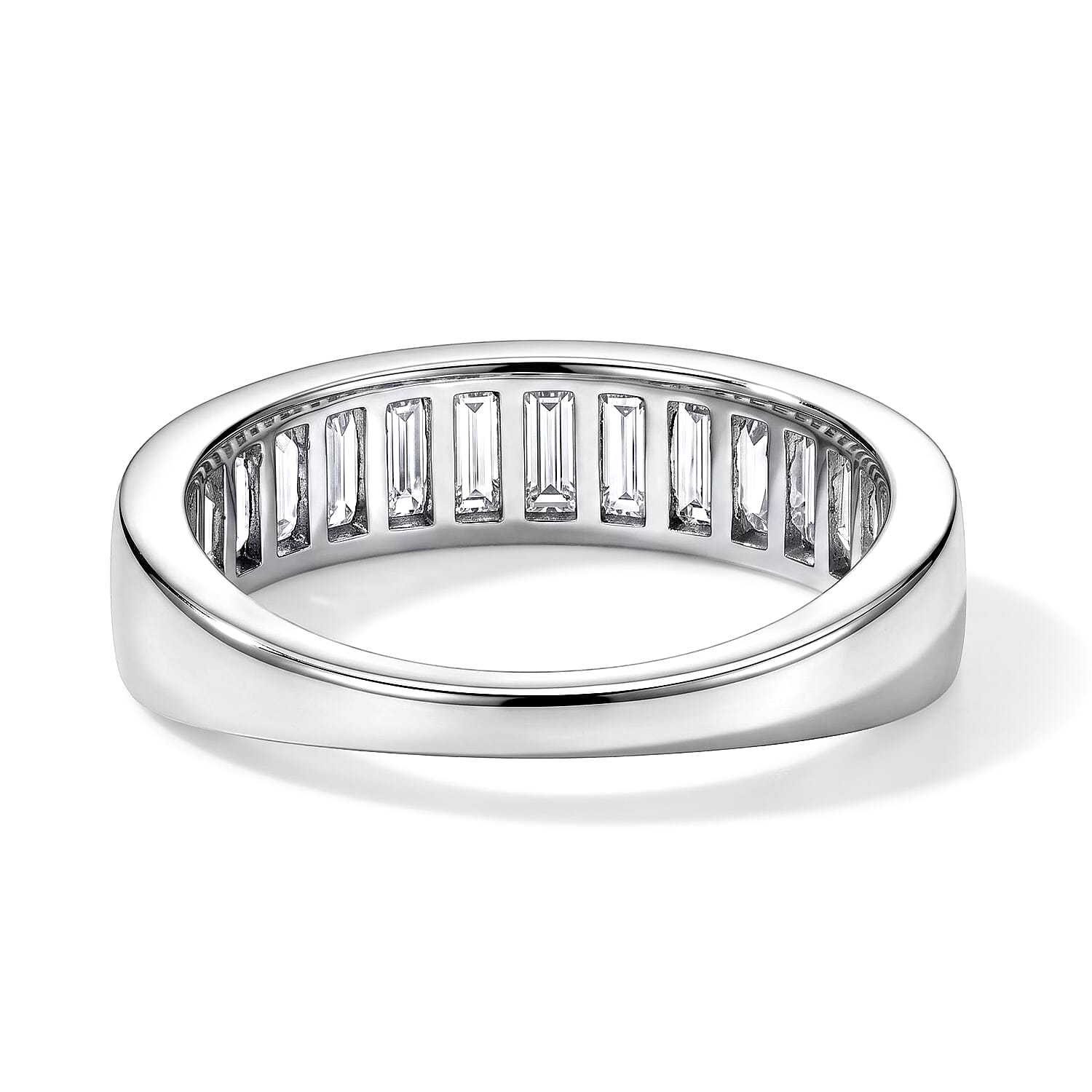 Luxuriant Lab Grown Diamond G-H SI 2.00 ctw Eternity Band Ring in Rhodium Over Sterling Silver (Size 6.0)