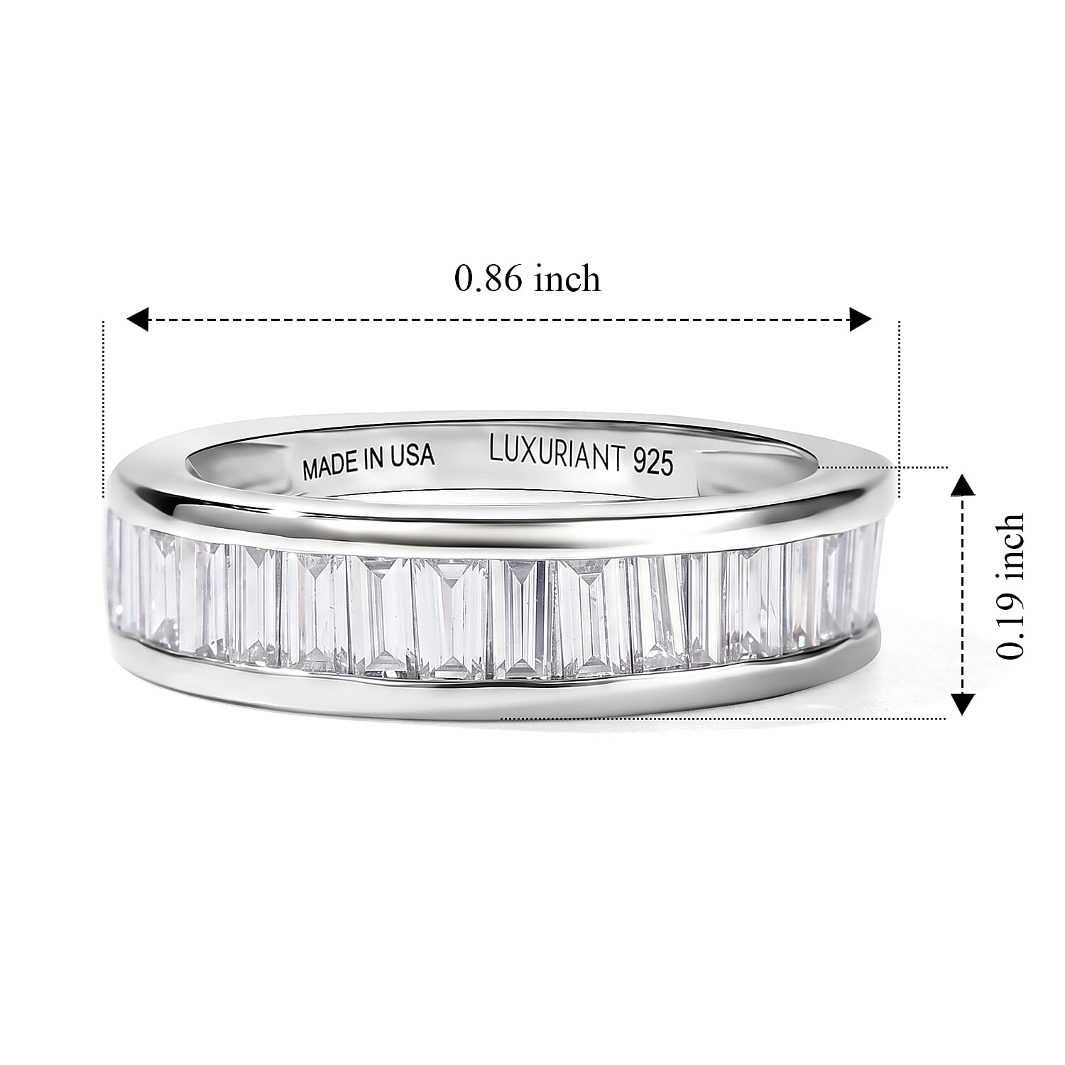 Luxuriant Lab Grown Diamond G-H SI 2.00 ctw Eternity Band Ring in Rhodium Over Sterling Silver (Size 6.0)