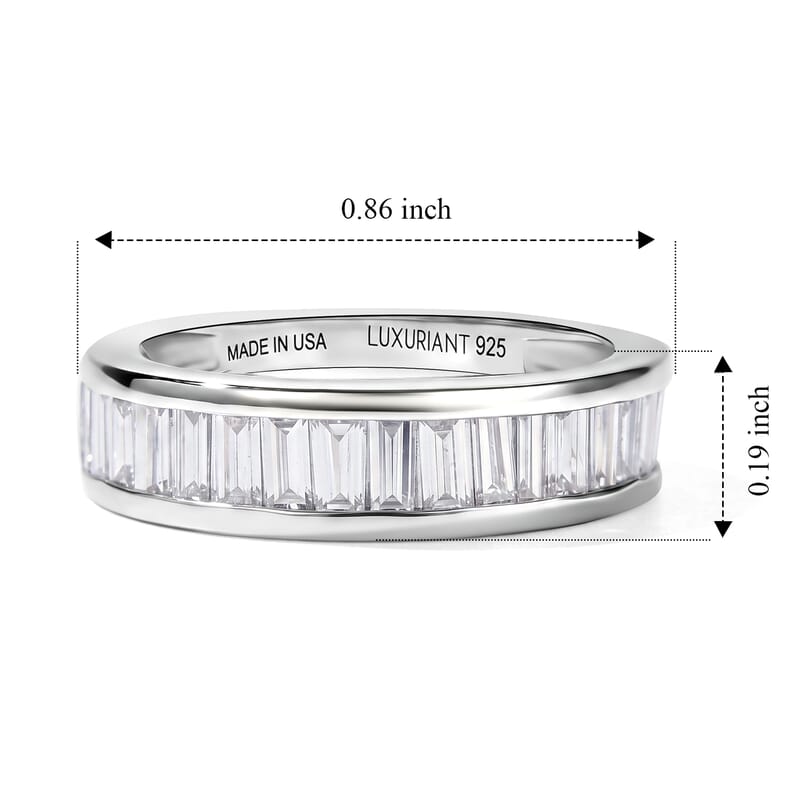 Luxuriant Lab Grown Diamond G-H SI 2.00 ctw Eternity Band Ring in Rhodium Over Sterling Silver (Size 6.0)