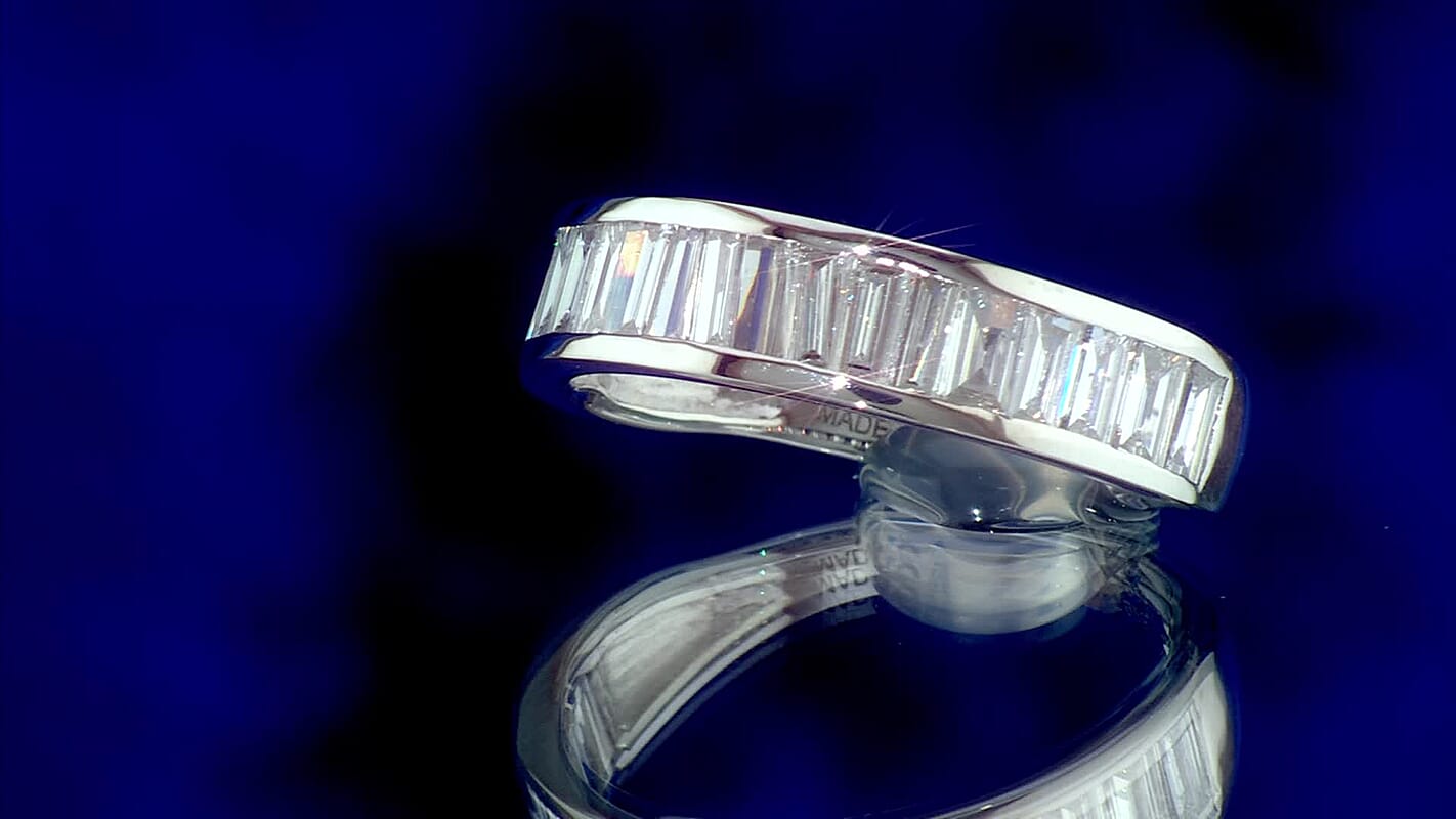 Luxuriant Lab Grown Diamond Band Ring in Rhodium OverSterling Silver 2.04 ctw