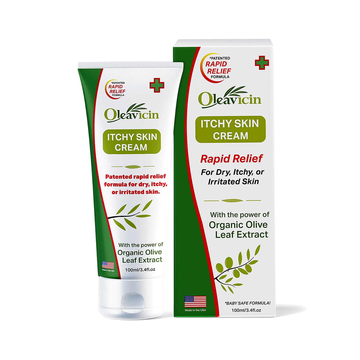 Oleavicin Itchy Skin Cream (3.4oz) Made in USA