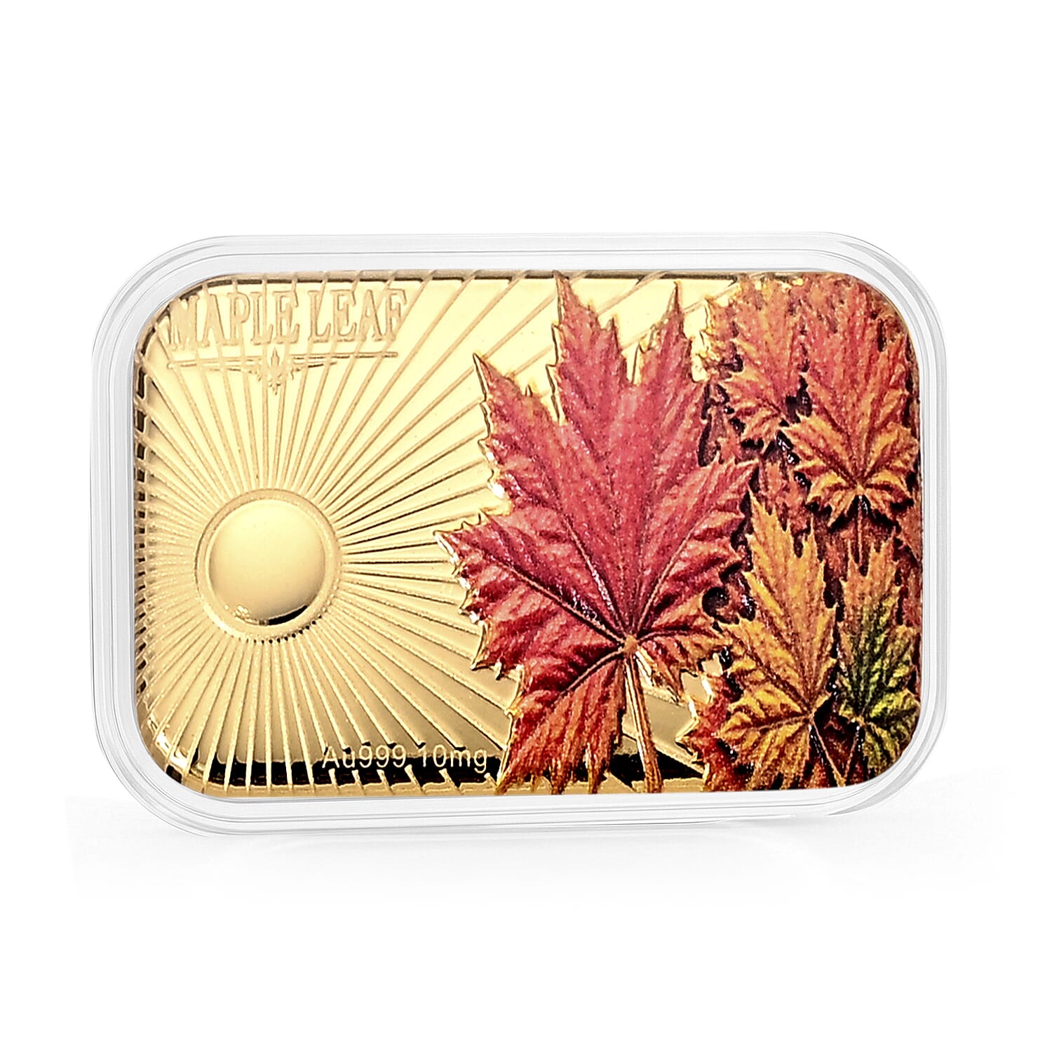 24K Golden Autumn Maple Colorful Embossed Sheet (10mg) 31x45.5mm