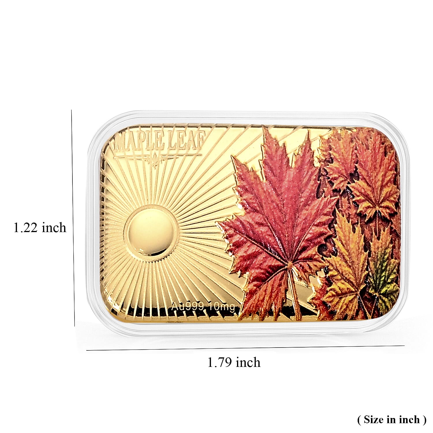 24K Golden Autumn Maple Colorful Embossed Sheet (10mg) 31x45.5mm
