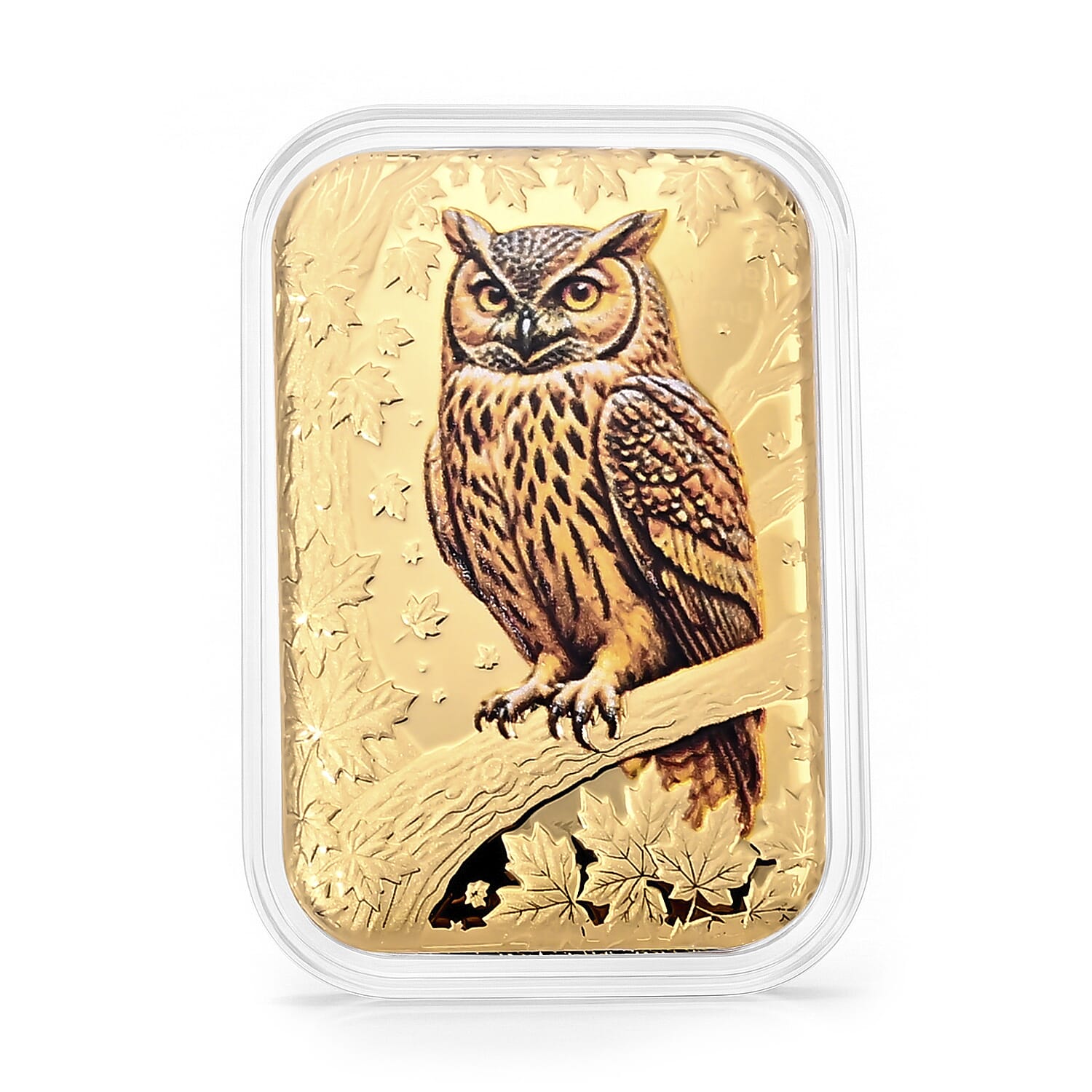 24K Golden Autumn Wisdom Owl Colorful Embossed Sheet (10mg) 31x45.5mm