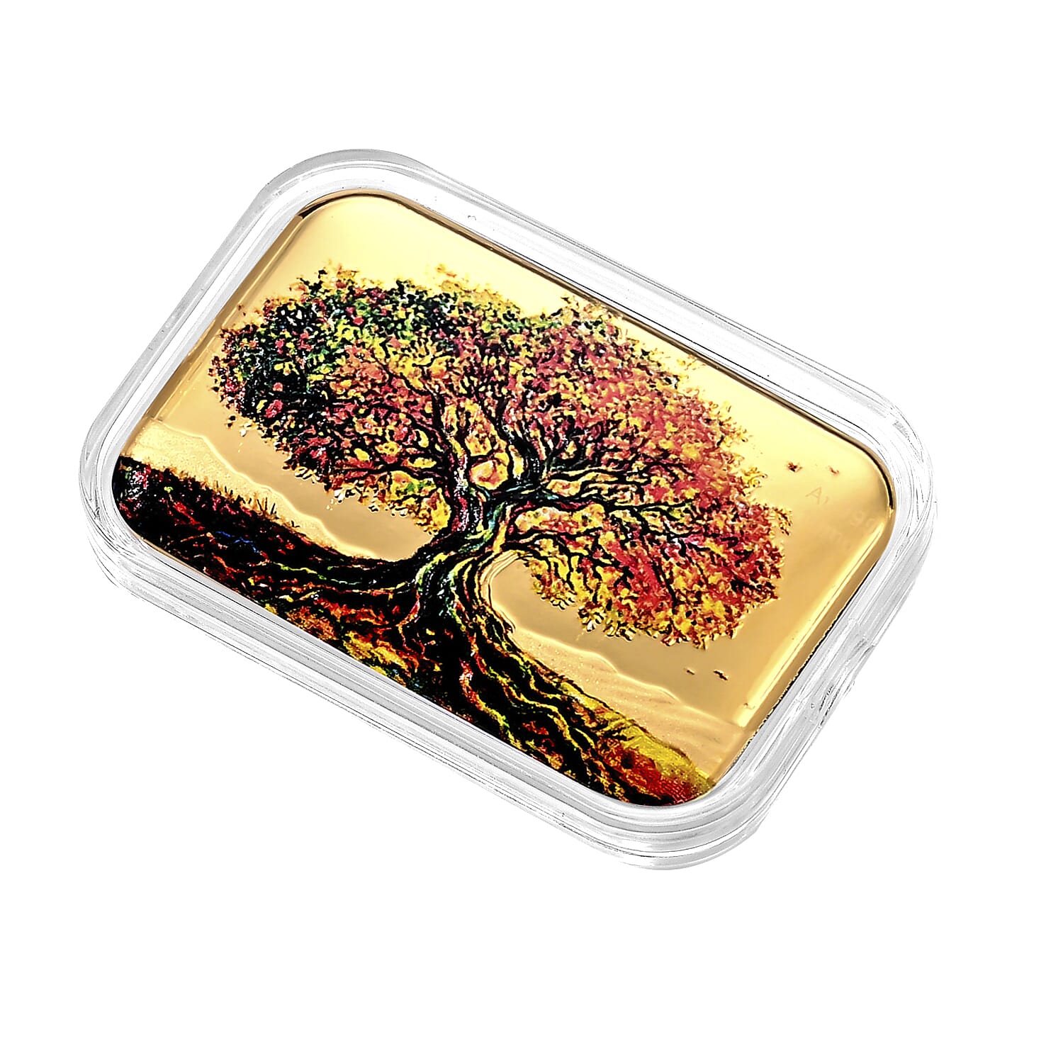 24K Golden Autumn Tree of Life Colorful Embossed Sheet (10mg) 31x45.5mm