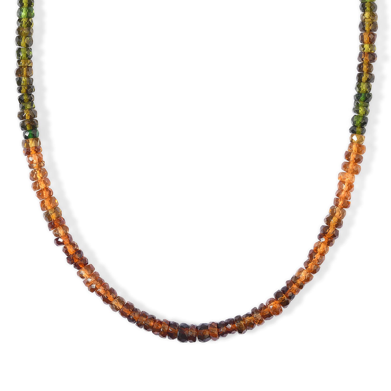 D'Joy Premium Petro Tourmaline 65.00 ctw Beaded Necklace in Rhodium Over Sterling Silver 18 Inches