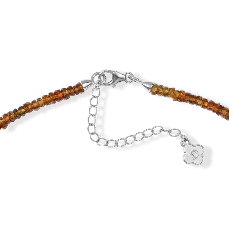 D'Joy Premium Petro Tourmaline 65.00 ctw Beaded Necklace in Rhodium Over Sterling Silver 18 Inches