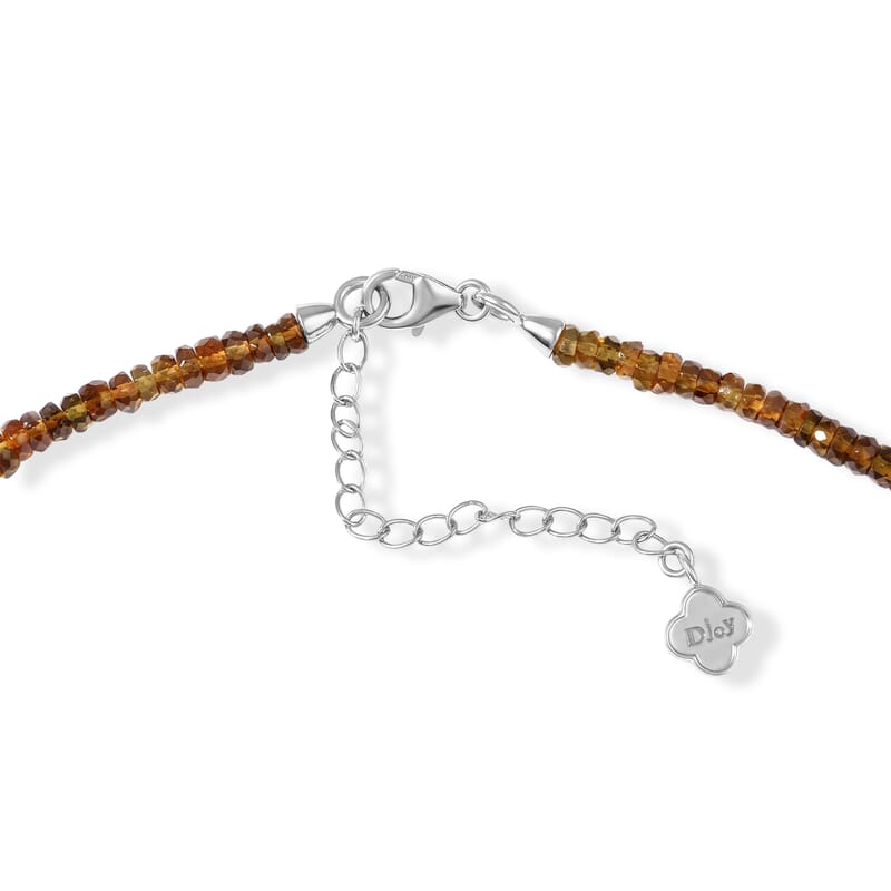 D'Joy Premium Petro Tourmaline 65.00 ctw Beaded Necklace in Rhodium Over Sterling Silver 18 Inches