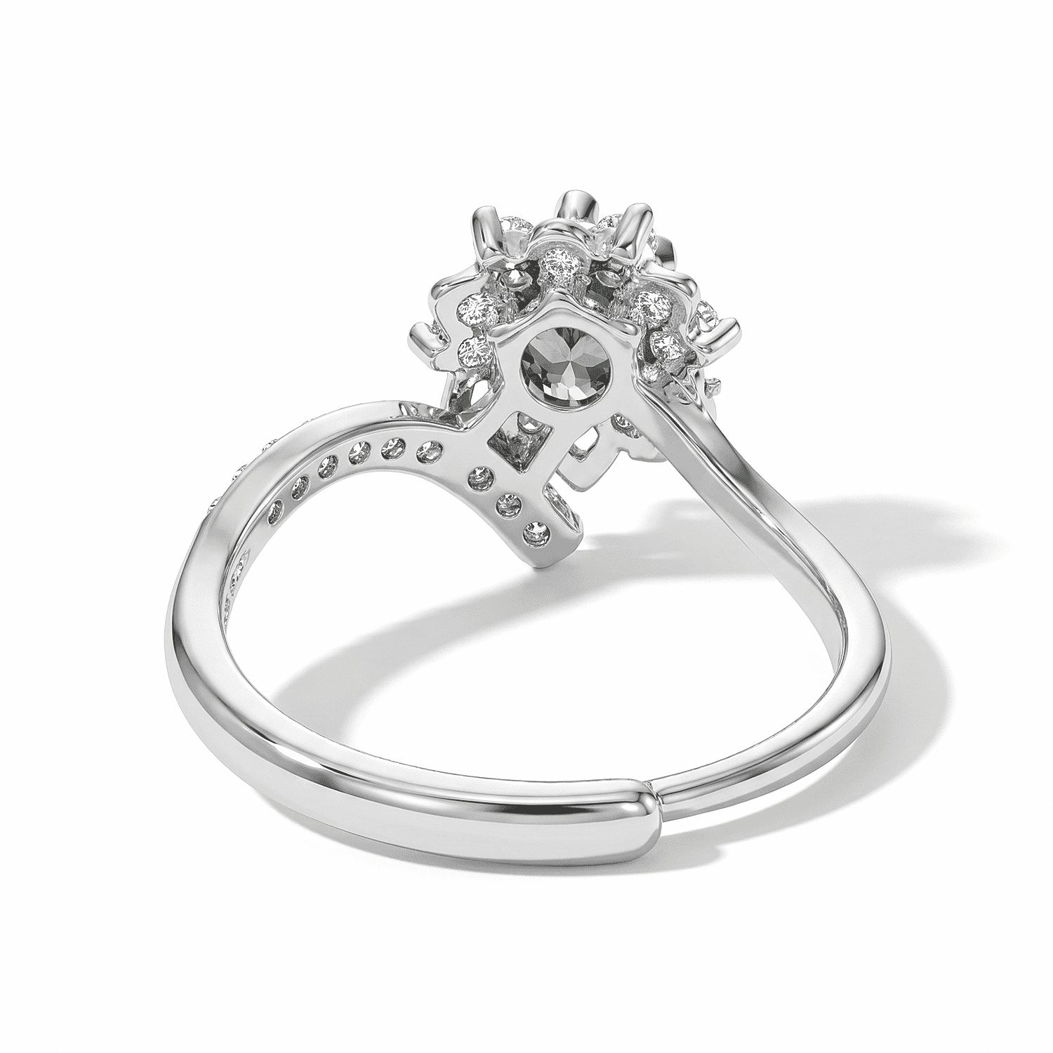 Peridot and Simulated Diamond 1.40 ctw Ring in Silvertone (Adjustable)