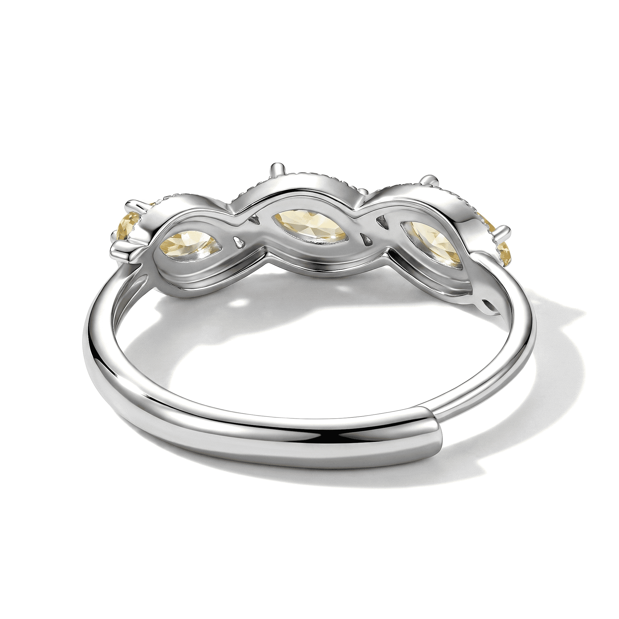 Citrine 1.50 ctw Ring in Silvertone (Adjustable)