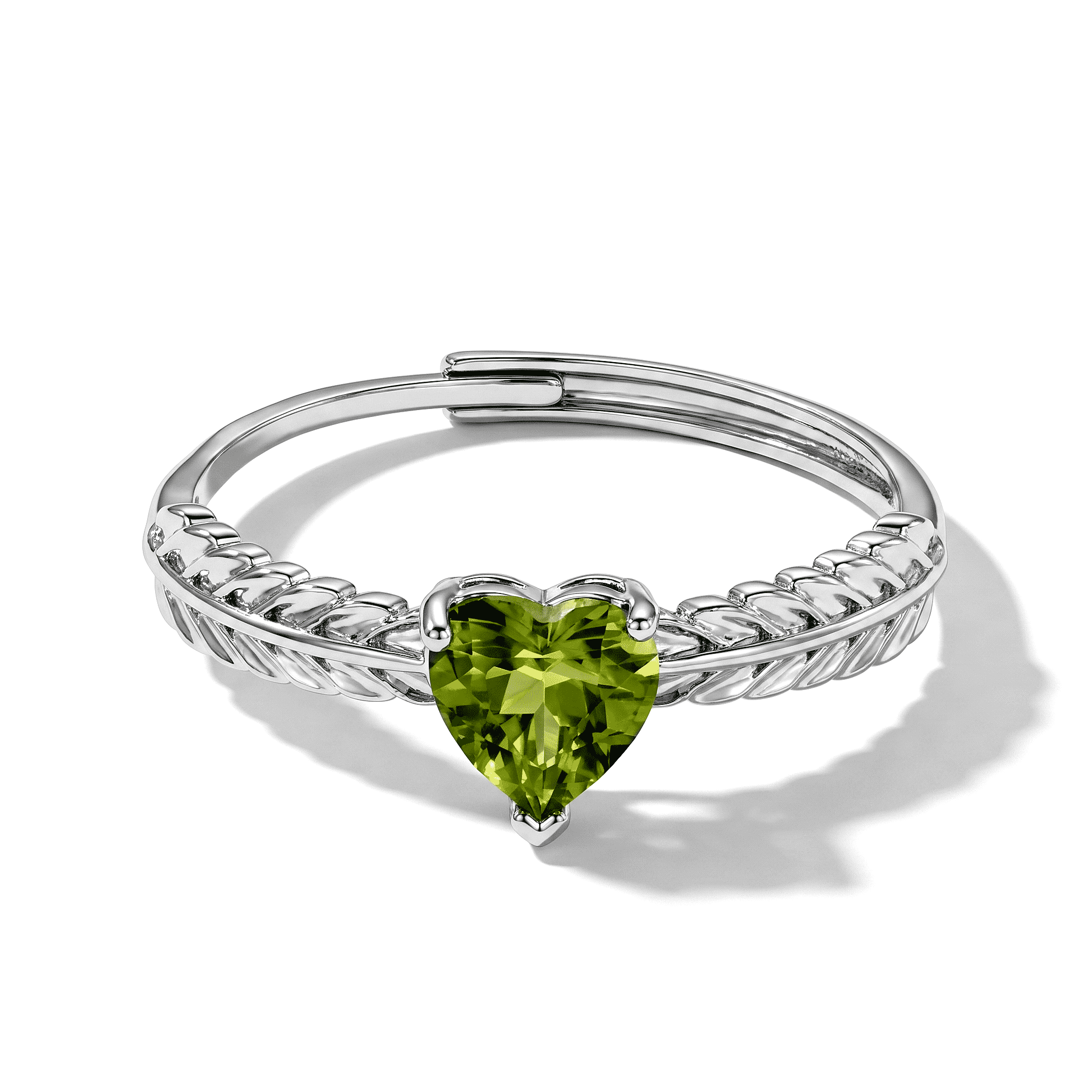 Peridot 1.50 ctw Ring in Silvertone (Adjustable)