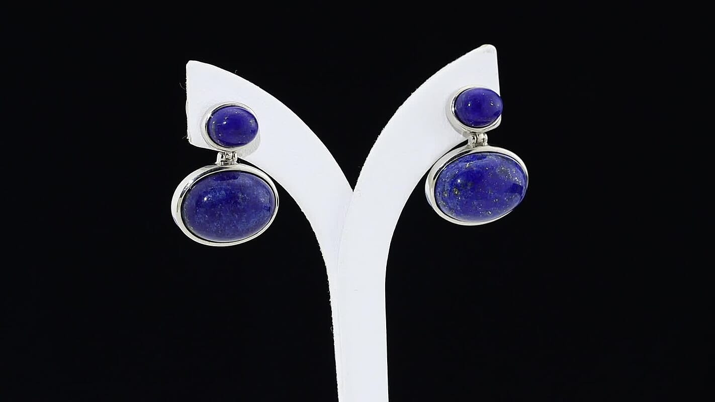 EverTrue Lapis Lazuli Earrings in Platinum Bond 33.85 ctw