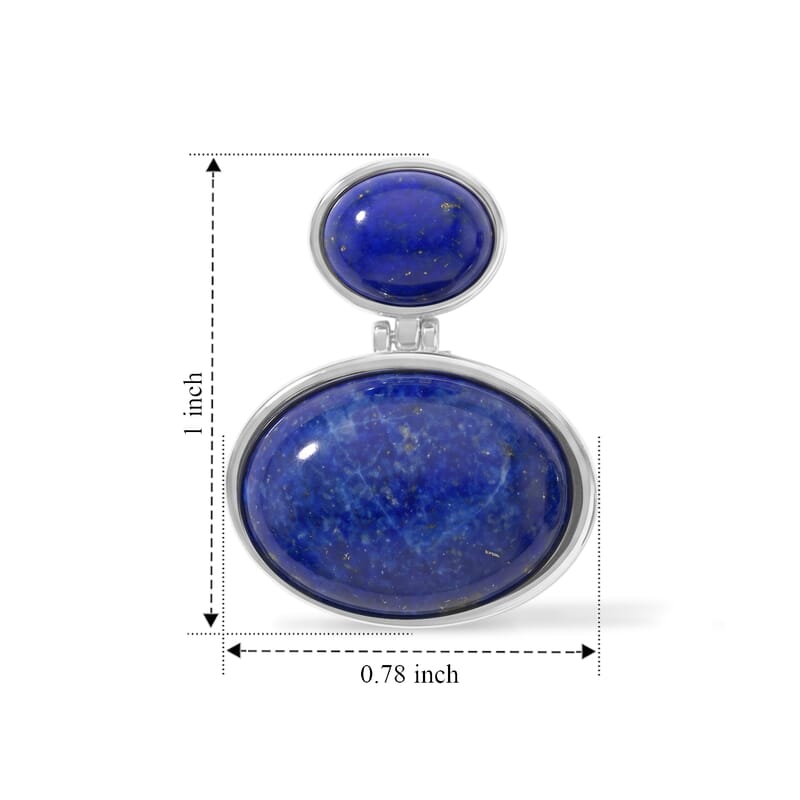EverTrue Lapis Lazuli 33.85 ctw Earrings in Platinum Bond