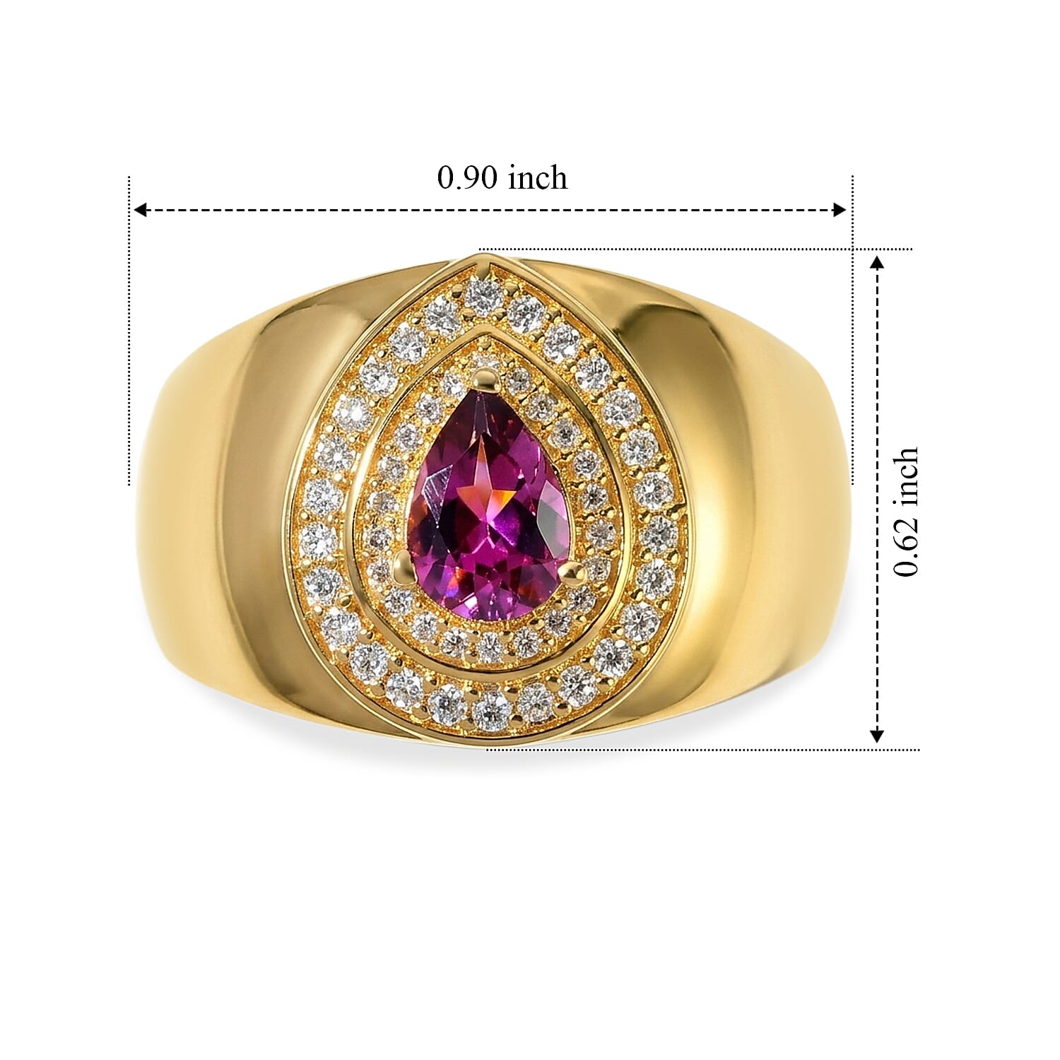 EverTrue Premium Tanzanian Wine Garnet and Moissanite 1.15 ctw Ring in 18K YG Plated (Size 5.0)