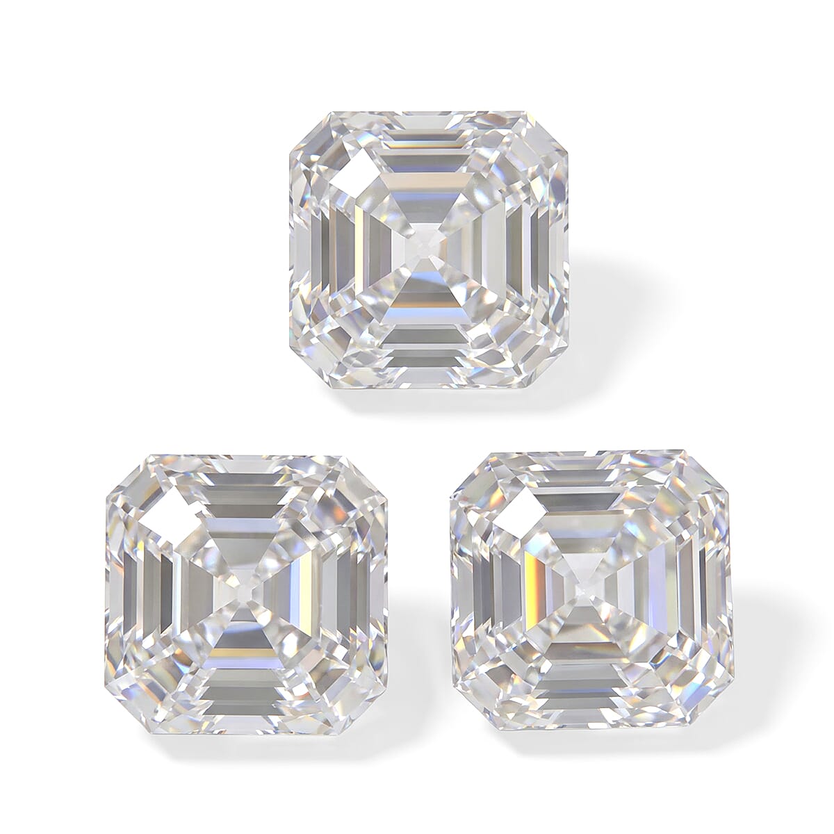 Hyalite Opal Set of 3 (Asscher 4x4 mm) 0.56 ctw