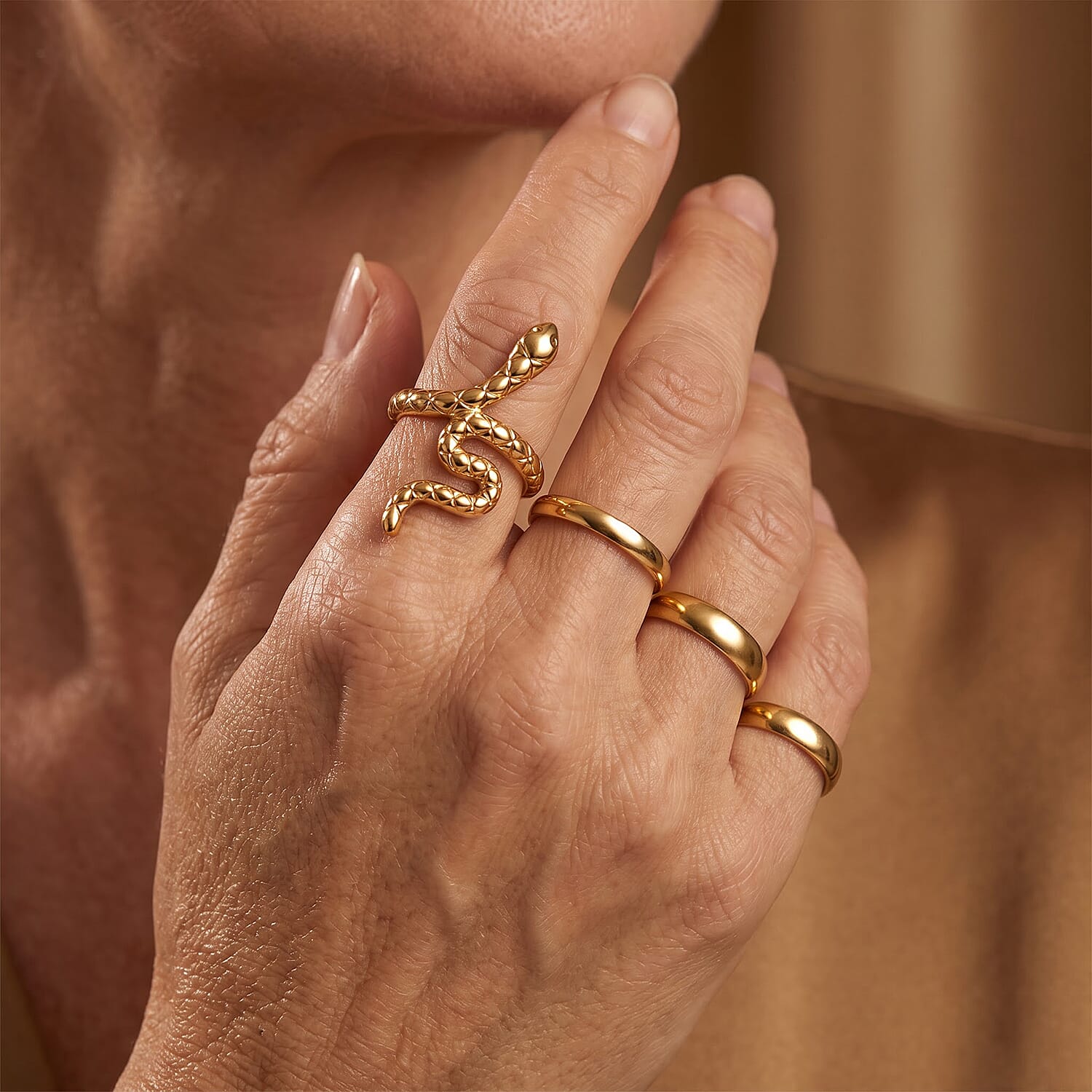 GP Snake Ring in 14K Yellow Gold (Size 5.0) 1.30 Grams