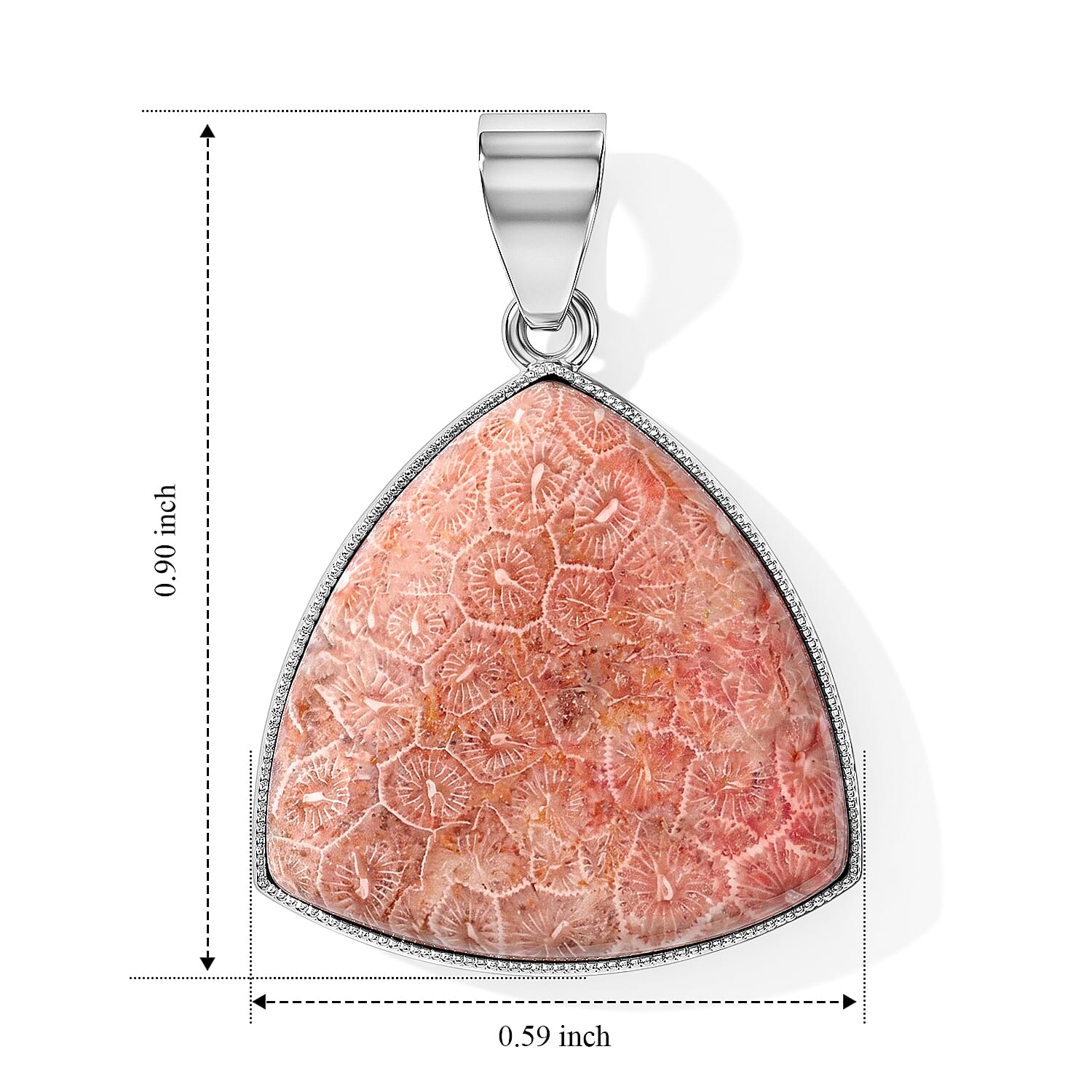 Red Flower Petosky 25.00 ctw Trillion Pendant in Silvertone