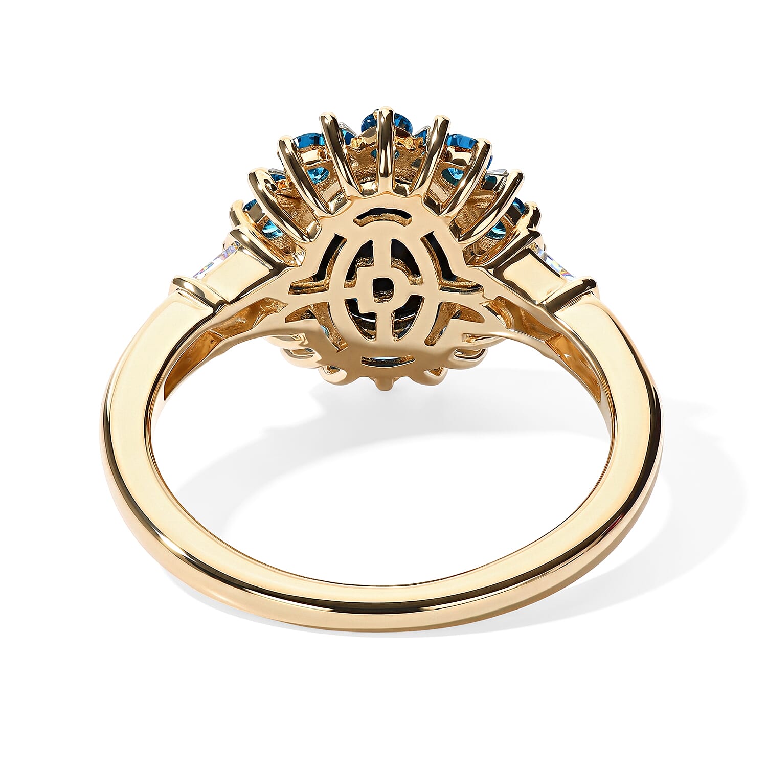 D'Joy Premium Australian Black Ridge Opal Triplet and Multi Gemstone 2.00 ctw Imperial Stardust Ring in 18K Vermeil Yellow Gold Over Sterling Silver (Size 6.0)