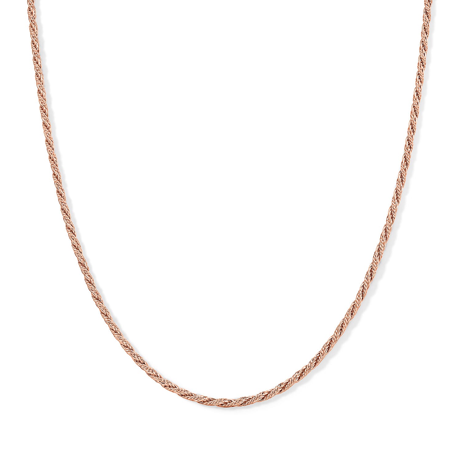 Fancy Chain Necklace (24-26 Inches) in ION Plated RG Stainless Steel