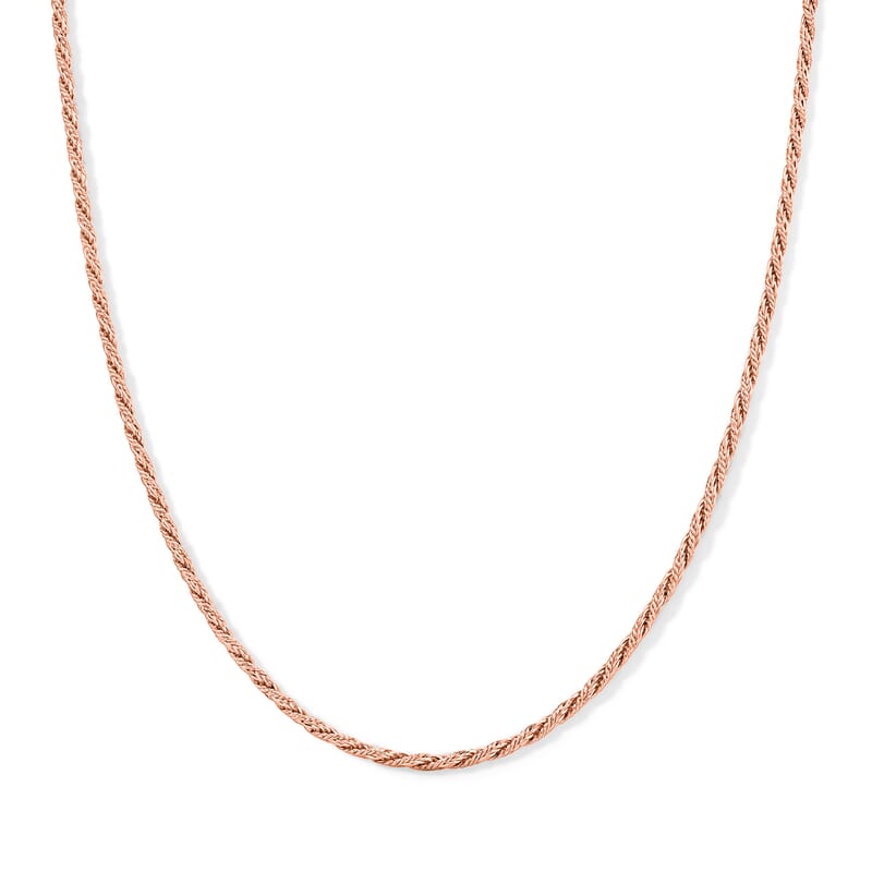 Fancy Chain Necklace (24-26 Inches) in ION Plated RG Stainless Steel