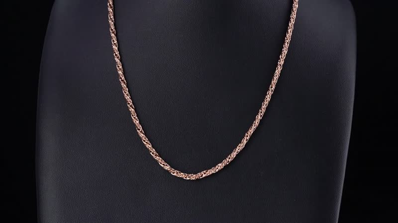 Fancy Chain Necklace (24-26 Inches) in ION Plated RG Stainless Steel