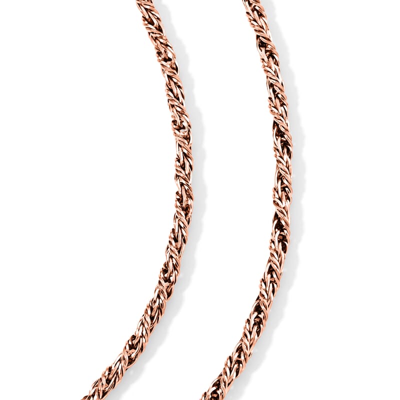 Fancy Chain Necklace (24-26 Inches) in ION Plated RG Stainless Steel