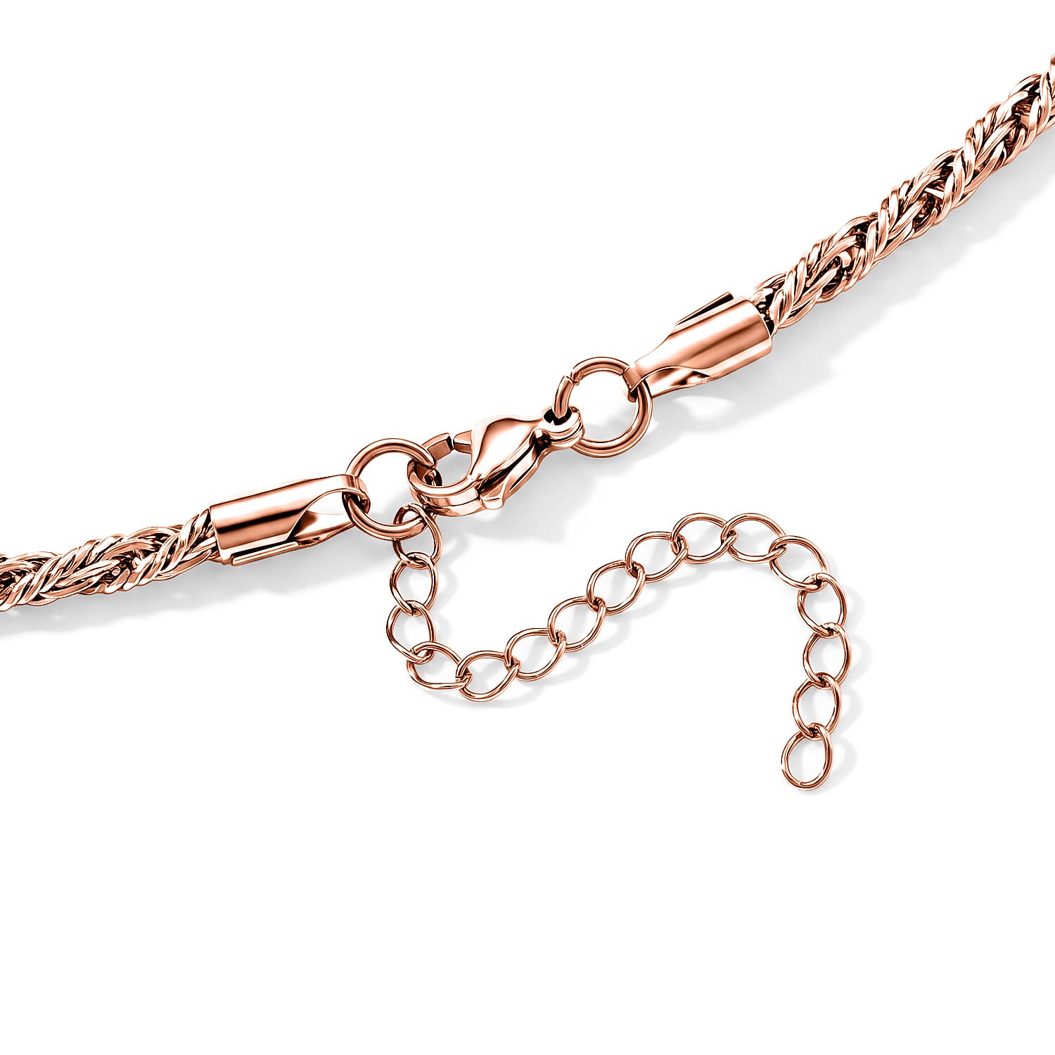Fancy Chain Necklace (24-26 Inches) in ION Plated RG Stainless Steel