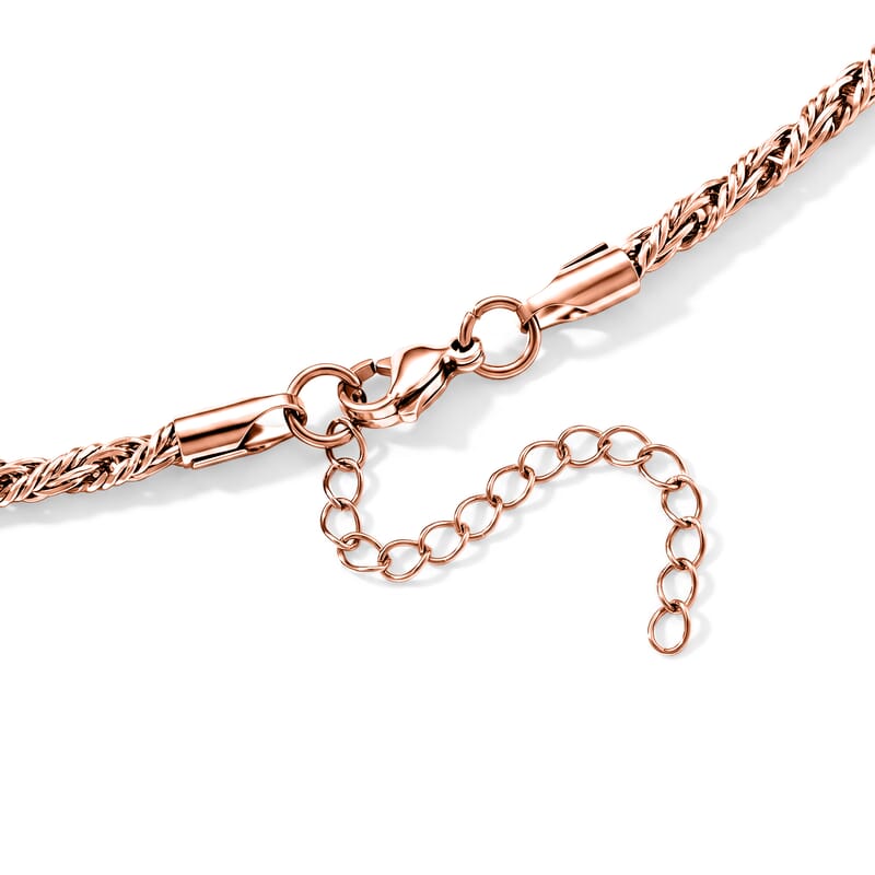 Fancy Chain Necklace (24-26 Inches) in ION Plated RG Stainless Steel